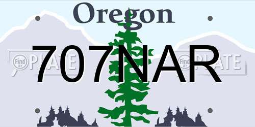 707NAR Oregon License Plate