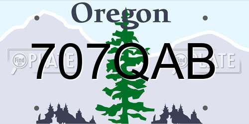 707QAB Oregon License Plate