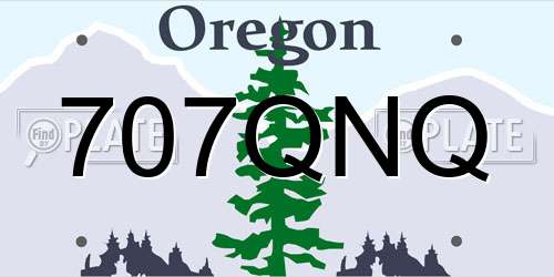 707QNQ Oregon License Plate