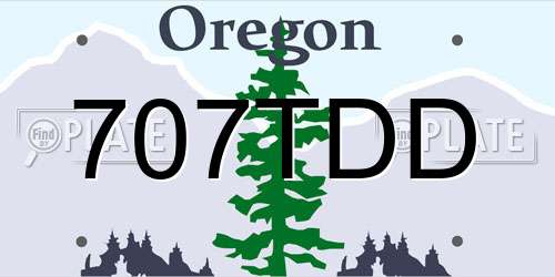 707TDD Oregon License Plate
