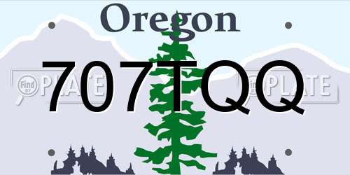 707TQQ Oregon License Plate
