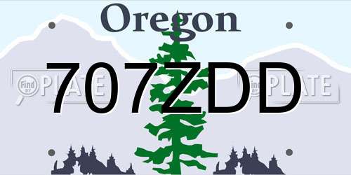 707ZDD Oregon License Plate