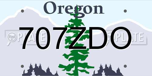 707ZDO Oregon License Plate