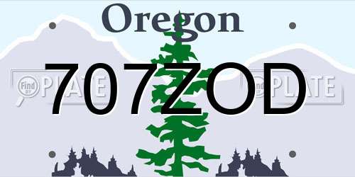 707ZOD Oregon License Plate