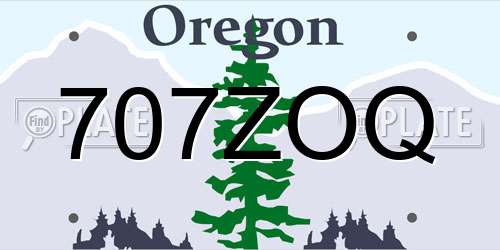 707ZOQ Oregon License Plate