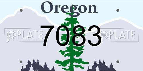 7083 Oregon License Plate