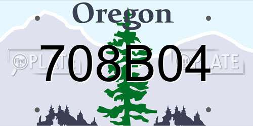 708B04 Oregon License Plate