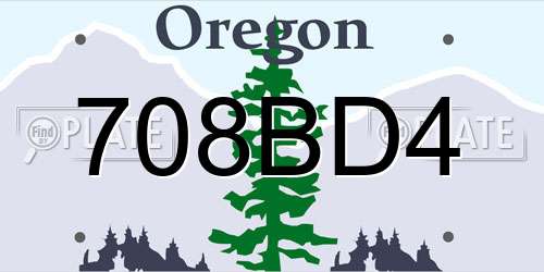 708BD4 Oregon License Plate