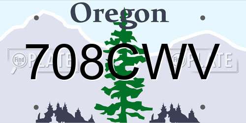 708CWV Oregon License Plate
