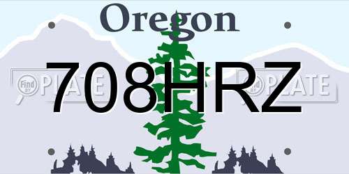 708HRZ Oregon License Plate