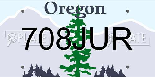 708JUR Oregon License Plate