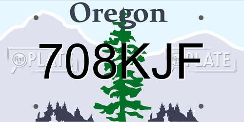 708KJF Oregon License Plate