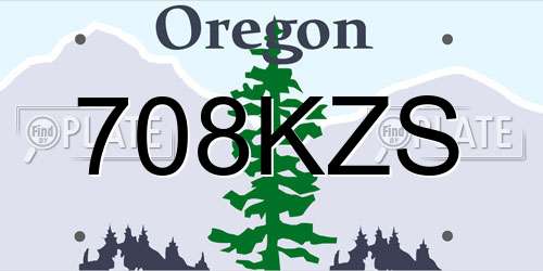 708KZS Oregon License Plate
