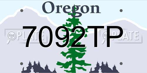 7092TP Oregon License Plate