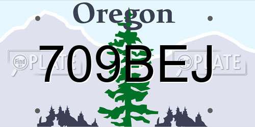 709BEJ Oregon License Plate