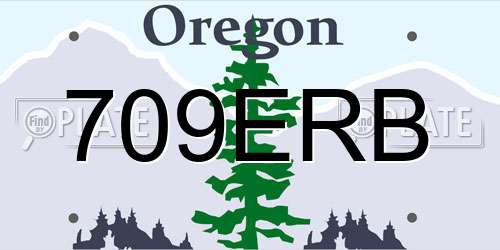 709ERB Oregon License Plate