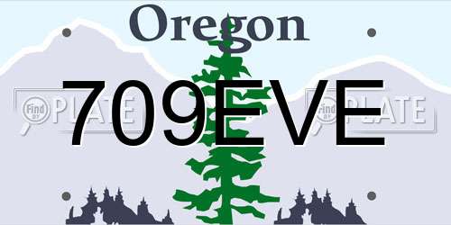 709EVE Oregon License Plate