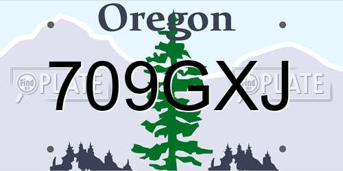 709GXJ Oregon License Plate