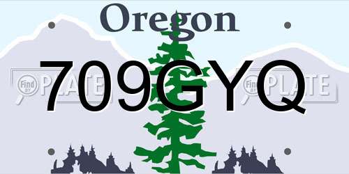 709GYQ Oregon License Plate