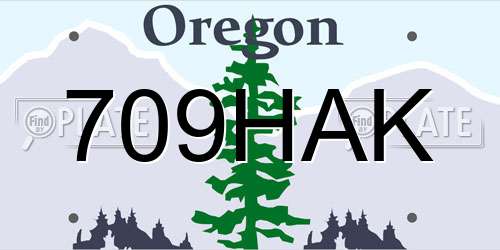 709HAK Oregon License Plate
