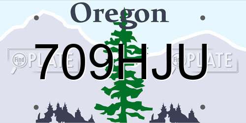 709HJU Oregon License Plate