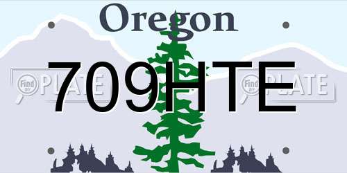 709HTE Oregon License Plate