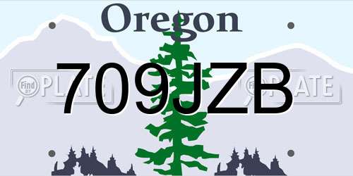 709JZB Oregon License Plate