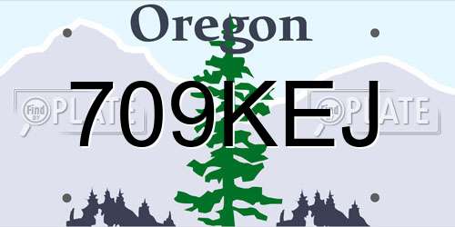 709KEJ Oregon License Plate