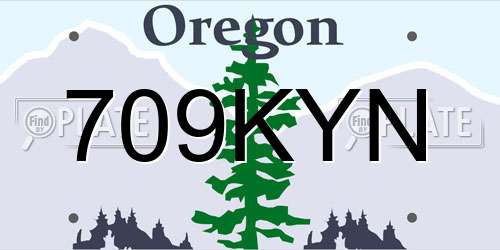709KYN Oregon License Plate