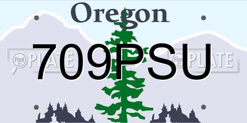 709PSU Oregon License Plate