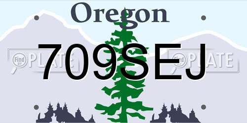 709SEJ Oregon License Plate