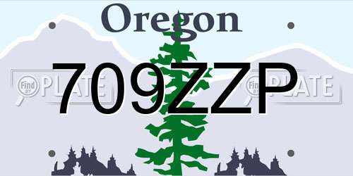 709ZZP Oregon License Plate