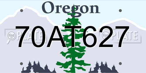 70AT627 Oregon License Plate