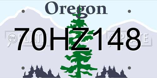 70HZ148 Oregon License Plate