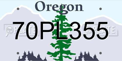 70PL355 Oregon License Plate