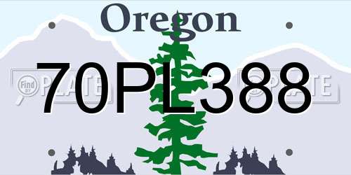 70PL388 Oregon License Plate