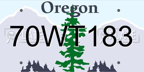 70WT183 Oregon License Plate