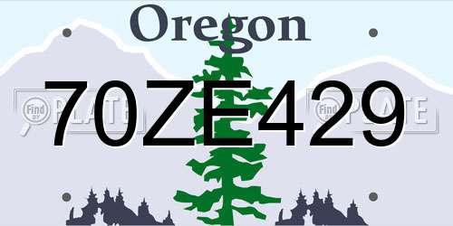 70ZE429 Oregon License Plate