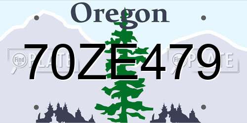 70ZE479 Oregon License Plate