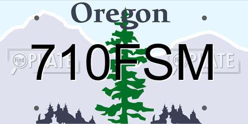 710FSM Oregon License Plate