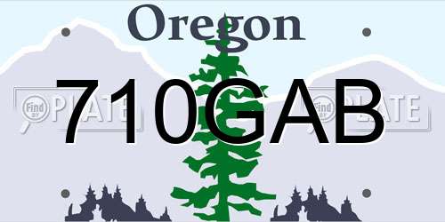 710GAB Oregon License Plate
