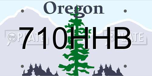 710HHB Oregon License Plate