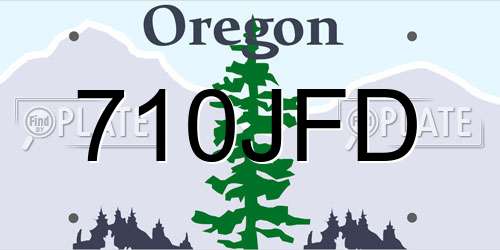 710JFD Oregon License Plate