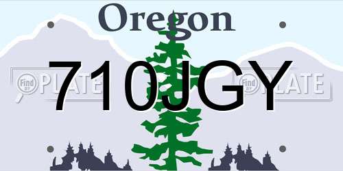 710JGY Oregon License Plate