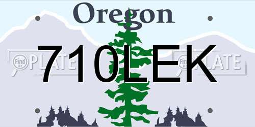 710LEK Oregon License Plate