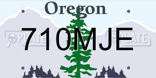 710MJE Oregon License Plate