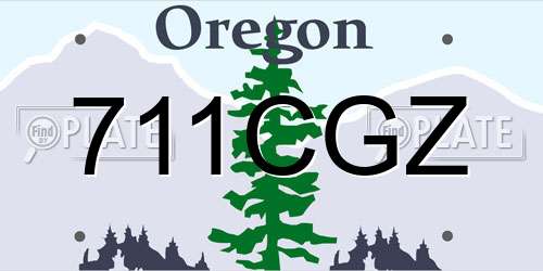 711CGZ Oregon License Plate