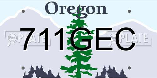 711GEC Oregon License Plate