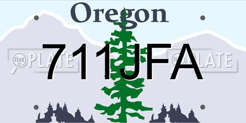 711JFA Oregon License Plate