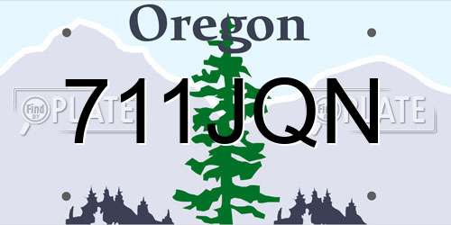 711JQN Oregon License Plate
